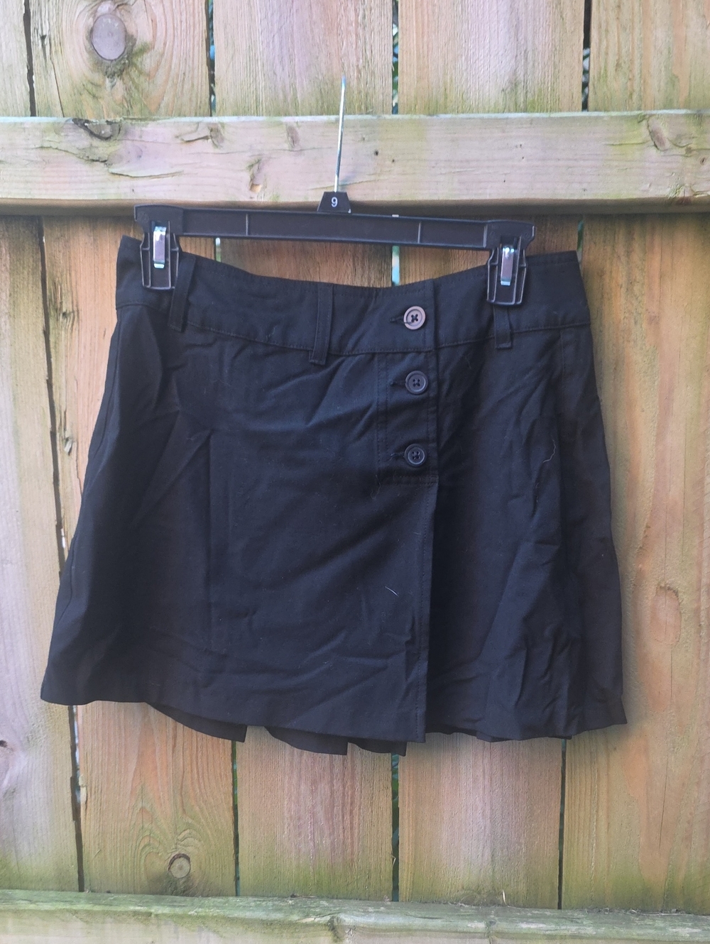 Old Navy Black Mini Skirt with Button Front